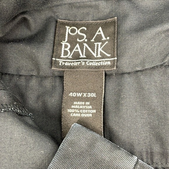 JOS. A BANK pleated front cotton chino trouser pants black size 40 x 30 men's - Picture 4 of 7